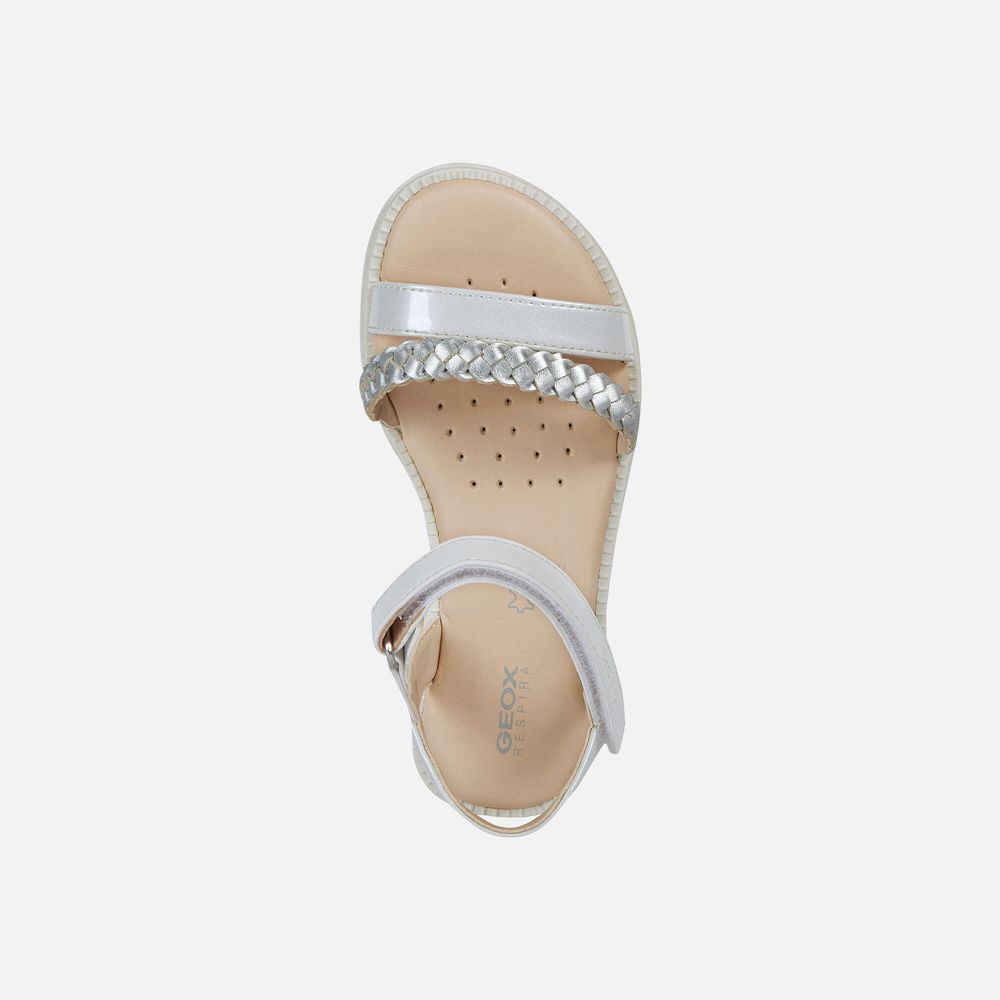 Sandalias Geox Menina Branco - Karly - QTLZX5903